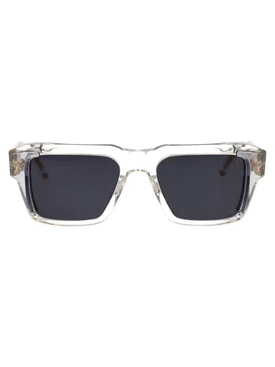 Akoni Clr-gry Acetate / Metal Sunglasses In Blue
