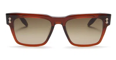 Akoni Columba - Crystal Dark Brown / White Gold - 56 Sunglasses