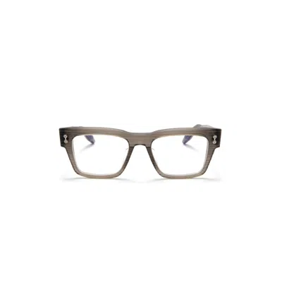 Akoni Columba Rectangular Frame Eyeglasses With Translucent Smoky Grey Finish In Pattern