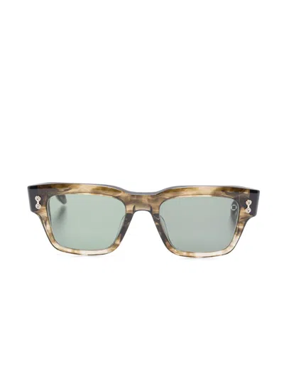 Akoni Columba Square-frame Sunglasses In Brown