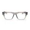 Akoni Columba Translucent Grey Rectangular Eyeglasses With Thick Temples In Orange