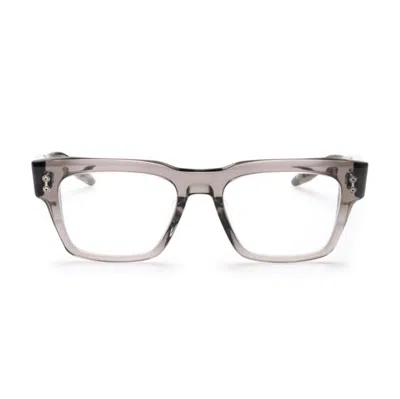 Akoni Columba Translucent Grey Rectangular Eyeglasses With Thick Temples In Orange