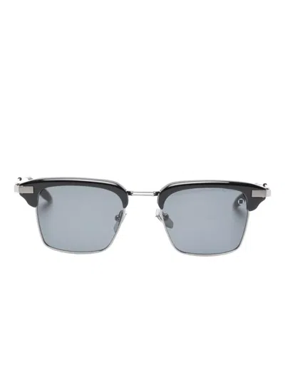 Akoni Euclid Browline Sunglasses In Black