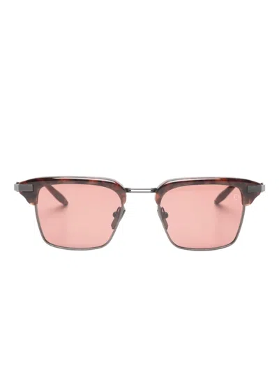 Akoni Euclid Square-frame Sunglasses In Brown