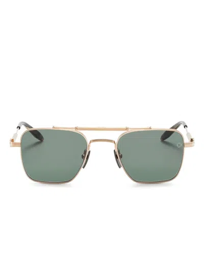 Akoni Europa Square-frame Sunglasses In Gold
