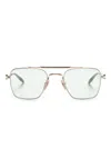 Akoni Europa Square-frame Sunglasses In Gold