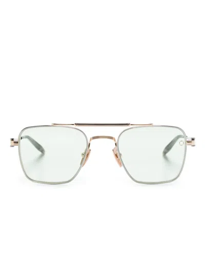 Akoni Europa Square-frame Sunglasses In Gold