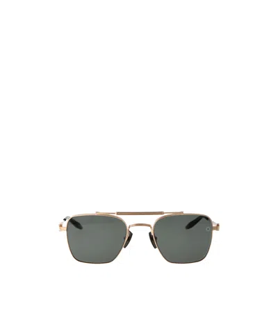 Akoni Europa Sunglasses In Brushed White Gold/deep Hawksbill