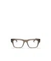 Akoni Columba Rectangular Frame Eyeglasses With Translucent Smoky Grey Finish In Brown