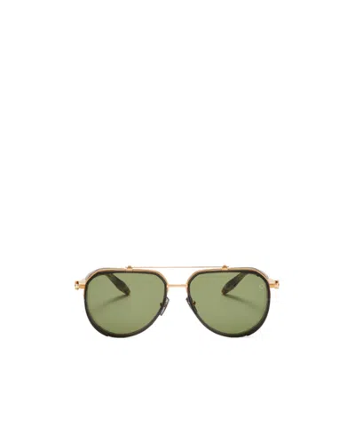 Akoni Geometric Sunglasses In Green