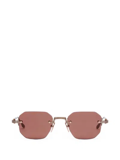 Akoni Geometric-frame Rimless Sunglasses In Gold