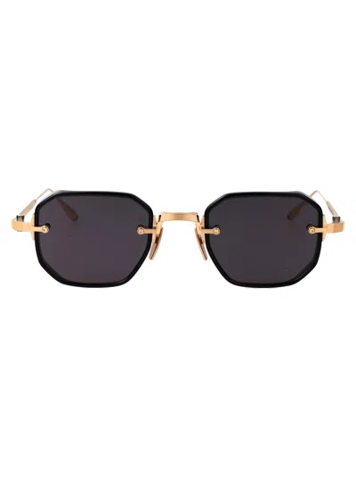Akoni Gld Metal Sunglasses In Black