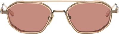 Akoni Gold Eris-two Anniversary Edition Sunglasses In Brown