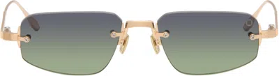 Akoni Gold Juno-three Sunglasses In Green