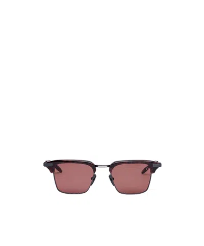 Akoni Half-rim Sunglasses In Burgundy