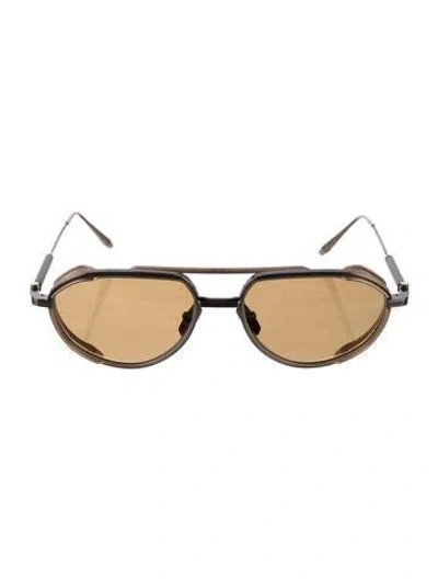 Pre-owned Akoni Helios Aviator Sunglasses In Gold