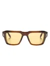 Akoni Hercules Square-frame Sunglasses In Braun