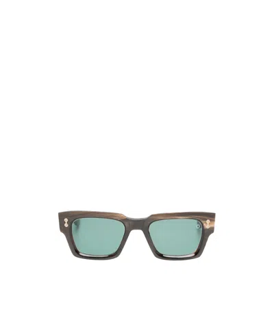 Akoni Horn Rectangle Sunglasses In Blue
