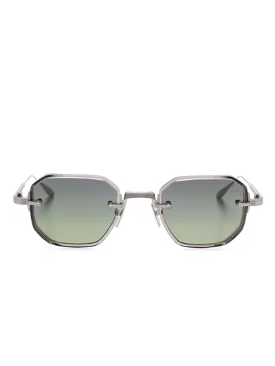 Akoni Juno-two Square-frame Sunglasses In Metallic