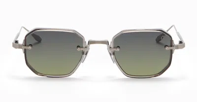 Akoni Juno-two - Brushed Black Palladium / Grey Crystal Sunglasses In Green