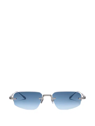 Akoni Juno-three Geometric-frame Sunglasses In Blue