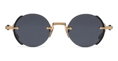 Akoni Jupiter - Brushed 12k Gold / Crystal Black Sunglasses In Gold/black