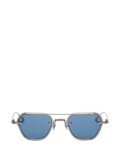 Akoni Jura Geometric-frame Double-bridge Sunglasses In Blue