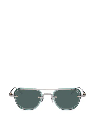 Akoni Jura Geometric-frame Sunglasses In Green