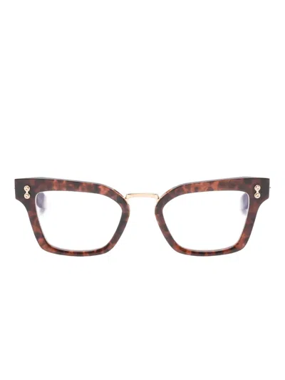Akoni Luna Geometric Glasses In Brown