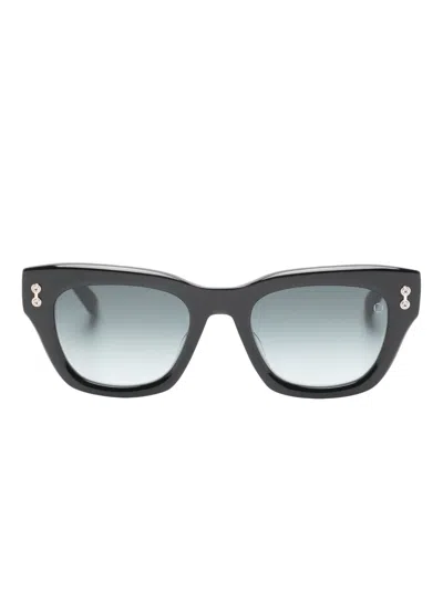 Akoni Nebula Geometric-frame Sunglasses In Black