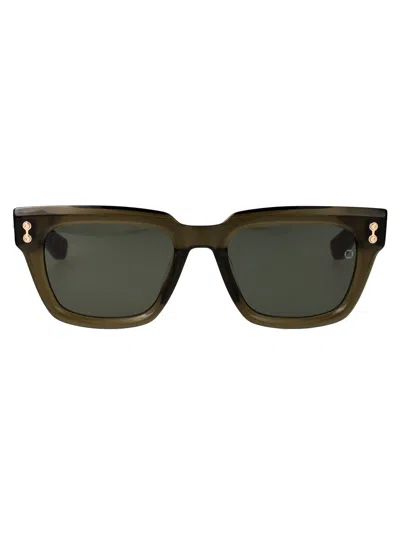 Akoni Olv Acetate  Metal Sunglasses In Brown