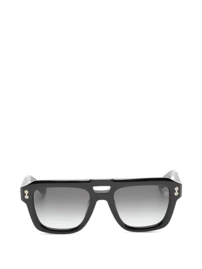 Akoni Pilot-frame Sunglasses In Black