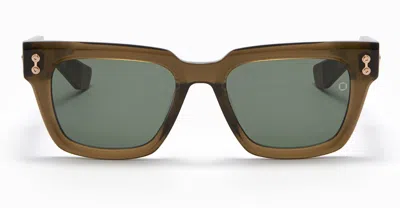 Akoni Pyxis - Crystal Olive / White Gold Sunglasses In Olive Green