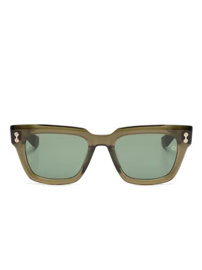 Akoni Pyxis Sonnenbrille Mit Eckigem Gestell In Green