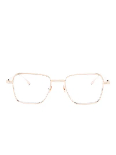 Akoni Rectangle-frame Glasses In Gold