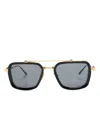 Akoni Rectangle-frame Tinted Sunglasses In Gold