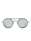 Akoni Round-frame Sunglasses In Silver