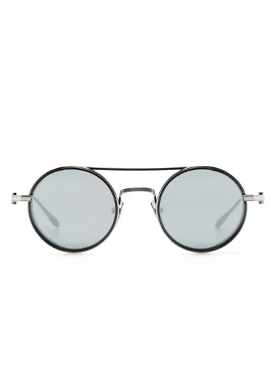 Akoni Round-frame Sunglasses In Silver
