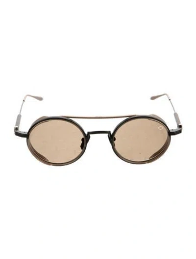 Pre-owned Akoni Round Tinted Sunglasses In Black