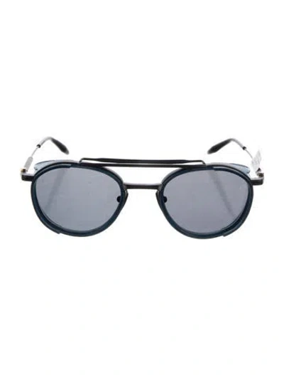 Pre-owned Akoni Round Tinted Sunglasses W/ Tags In Blue