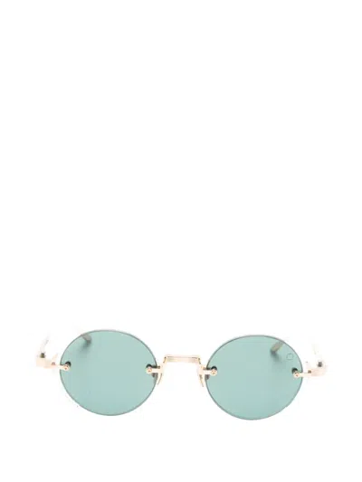 Akoni Round-frame Sunglasses In Gold
