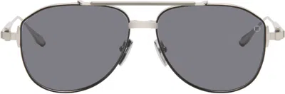 Akoni Silver Helium Sunglasses In Black