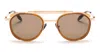 Akoni Skymapper - Brushed White Gold / Crystal Amber Sunglasses In Brown