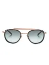 Akoni Skymapper Round-toe Sunglasses In Black