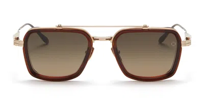 Akoni Solis - White Gold / Dark Brown Sunglasses