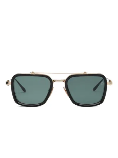 Akoni Solis Geometric-frame Gold-detail Sunglasses