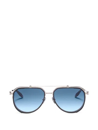 Akoni Spitzer Browline Sunglasses In Silver
