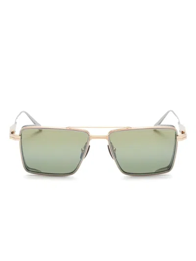 Akoni Sprinta Square-frame Sunglasses In Gold