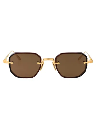 Akoni Sunglasses In 307b Gld-brn