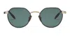 Akoni Themis - Brushed 12k Gold / Green Tortoise Swirl Sunglasses In Green